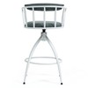 DSVIMOY Counter and Bar Stool Set of 2 Modern Swivel Stools with Fabric Seat and Metal Frame for Kitchen and Dining, Blue, 26.77"*20.87"*12.6" - 2 of 4