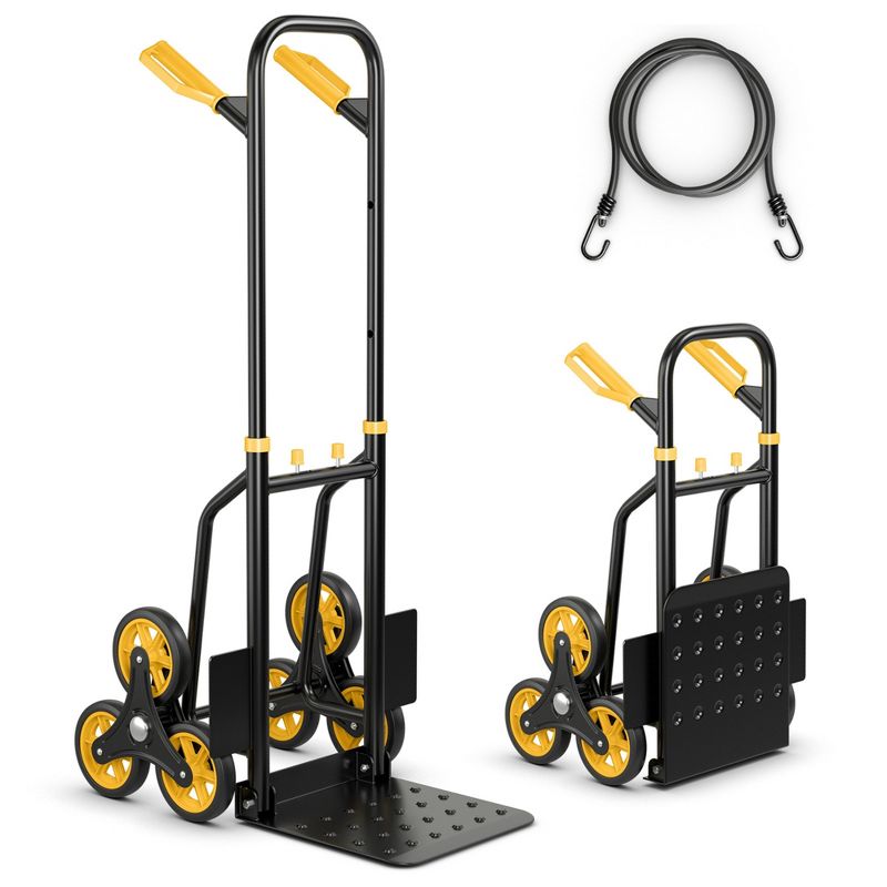 Costway Stair Climber Hand Truck with Telescoping Handle and Rubber Wheels 350 Lb Capacity, 1 of 11