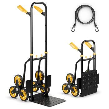 Costway Stair Climber Hand Truck with Telescoping Handle and Rubber Wheels 350 Lb Capacity