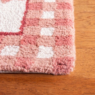 Ivory and Rose Hand-Knotted Wool Floral Area Rug