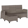 vidaXL Reclining Patio Sofa - PE Rattan/Steel - Gray L-Shaped Outdoor Sectional with Cushions - Adjustable Backrest - 69.3"x54.3" - 4 of 4