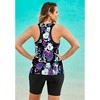 Swim 365 Women's Plus Size Longer-Length Racerback Tankini Top - 3 of 4