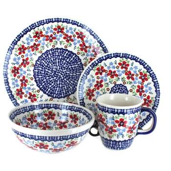 Blue Rose Polish Pottery Manufaktura Dinnerware (16PC)