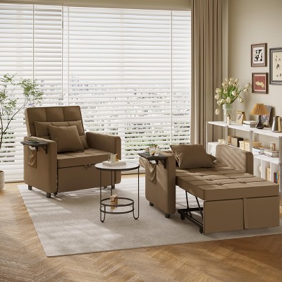 3-in-1 Sofa Bed with Wing Table, USB Ports, and Adjustable Backrest