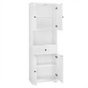 NicBex Tall Bathroom Cabinet,Freestanding Storage Cabinet with Open Shelves,Bathroom Shelves with 4-Door,Bathroom Floor Cabinet  for Office - 2 of 4