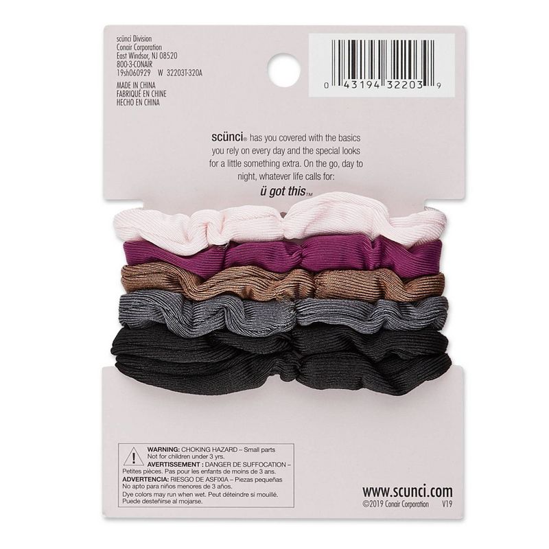 sc&#252;nci No Damage Thin Knit Scrunchies - Assorted Colors - All Hair - 6pk, 3 of 6