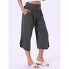 INSPIRE CHIC Women's Capri Lounge Yoga Summer Wide Leg with Pockets Workout Sweat Pajama Pants - 2 of 4