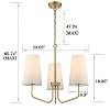 Claxy 3-light Vintage Gold Pendant Light Fixture with Fabric Shade for Bedroom - 4 of 4