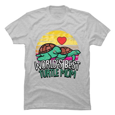 Men's Design By Humans World's Best Turtle Mom Retro Stripes By animalshop T-Shirt