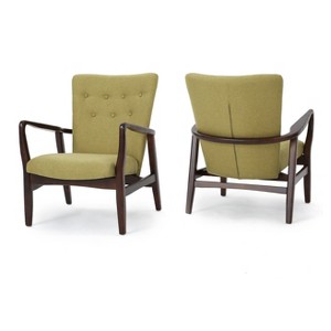 Becker Upholstered Arm Chair (Set of 2) - Wasabi Green - Christopher Knight Home