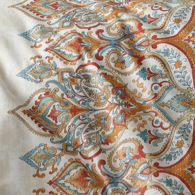 Full White Cotton Regal Pattern Duvet Set