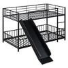 NicBex Twin Over Twin/Full Over Full Metal Bunk Bed with Ladder and Guardrail,Loft Bed with Convenient Gate for Bedroom,Black/White - 4 of 4