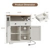 Storage Cabinet with Charging Station, Small Coffee Bar, Microwave Stand Buffet Sideboard Rack - 2 of 4