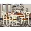 HomeStock 7-Piece Oval Buttermilk & Cherry Finish Solid Wood Top Dining Table with 6-Chairs with Slat Back - 2 of 4
