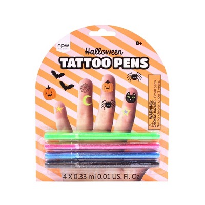 NPW 4pk Halloween Tattoo Pens Black
