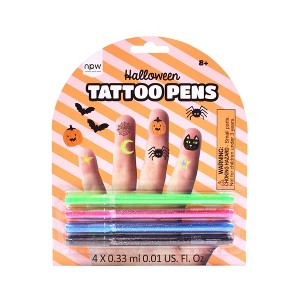 NPW 4pk Halloween Tattoo Pens Black - 1 of 3