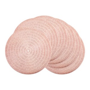 REGALWOVEN Rustic Placemats Set of 6 Woven Placemats with Hollow Design for Dining Table Decor Indoor Outdoor Kitchen Table Mat Wipe Clean - 1 of 4