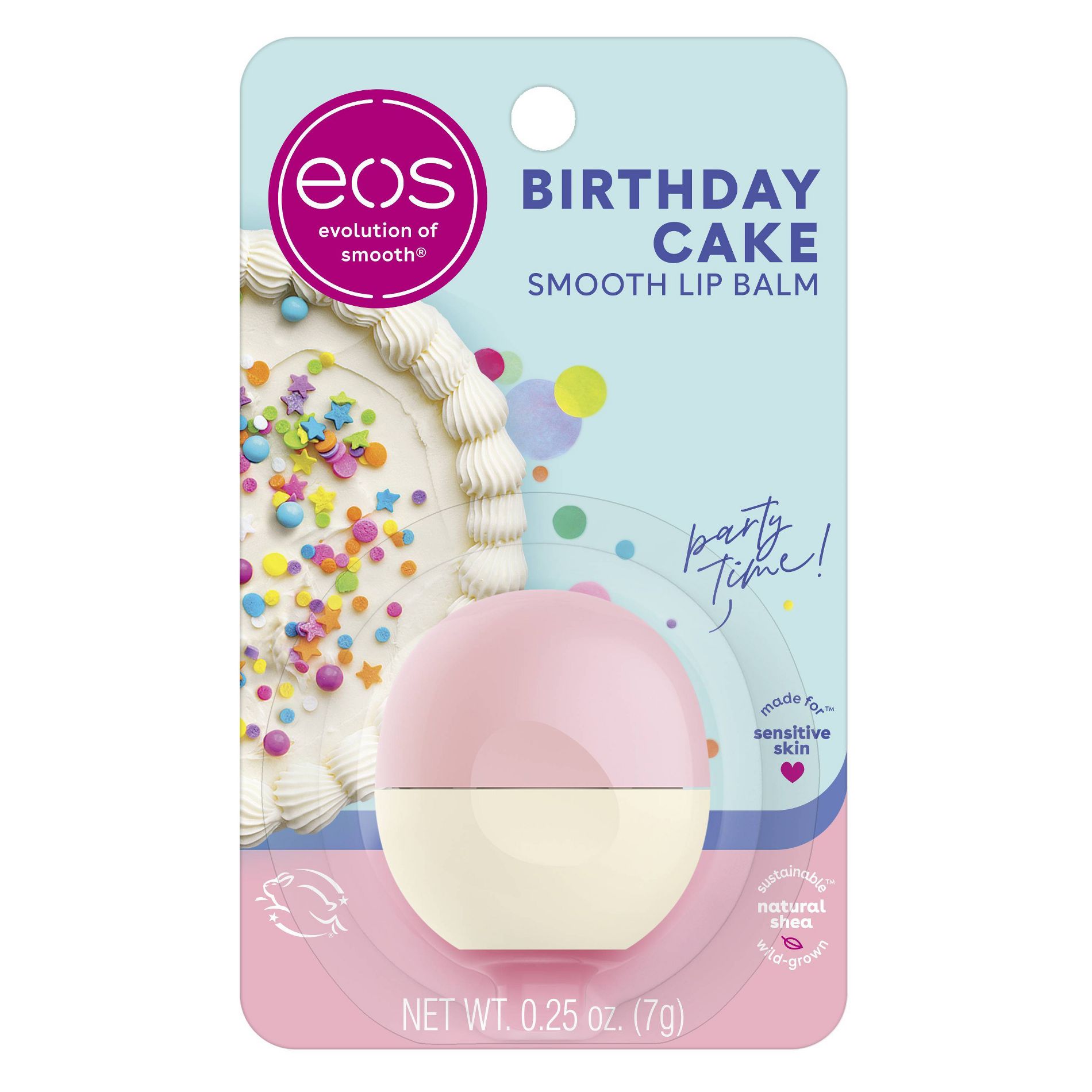 eos Natural Shea Lip Balm - Birthday Cake - 0.25oz