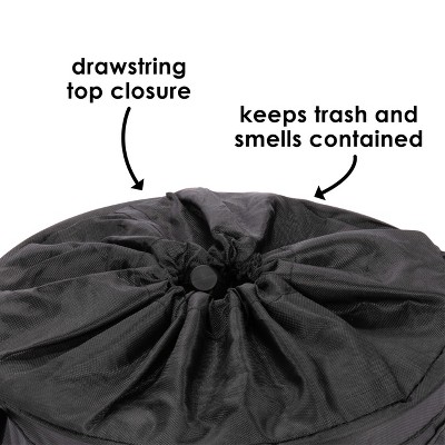 Black Collapsible Water-Resistant Car Trash Bin