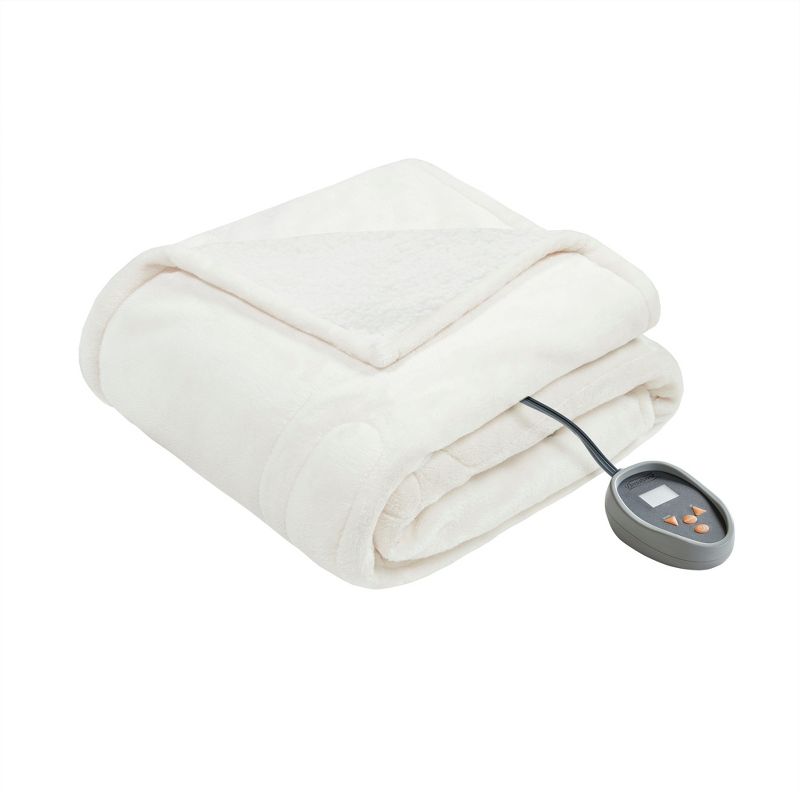 60"x70" Microlight to Berber Electric Heated Throw Blanket, 1 of 13