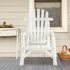 Outdoor Wooden Rocking Chair, Single-Person Adirondack Rocking Patio Chair with Rustic High Back, Slatted Seat and Backrest for Indoor, Garden - 2 of 4