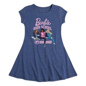 Girls' - Barbie - High School Dolls Fit & Flair Cap Sleeve Dress - 1 of 3