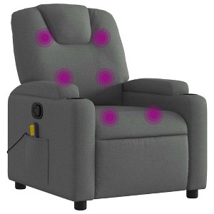 vidaXL Massage Recliner Chair with 6-Point Vibration Massage, Adjustable, Dark Gray Fabric - 1 of 4