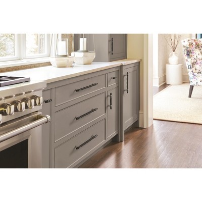 Modern Brushed Nickel and Black Bronze Bar Pull