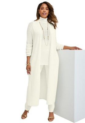 Jessica London Women's Plus Size Cotton Cashmere Duster Sweater