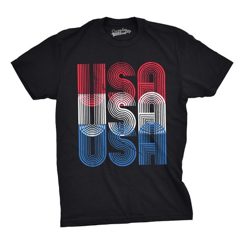 Мужские футболки Crazy Dog T-Shirts, Inc. Mens USA USA Funny T shirts Red White Blue Retro Designs Cool Graphic T shirt - Crazy Dog Men's T Shirt For Fourth Of July Black L