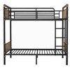 Lycvki Black Metal Industrial Detachable Bunk Bed with Safety Guard Rails for Teens - 4 of 4
