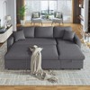 Upholstery Sleeper Sectional Sofa Grey with Storage Space, 2 Tossing Cushions - 2 of 4