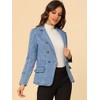 Allegra K Women's Regular Fit Casual Lapel Long Sleeve Denim Pockets Blazer - 4 of 4