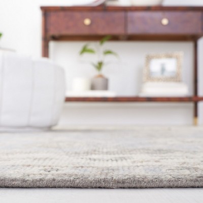 Gray Hand-Knotted Wool Oriental Area Rug