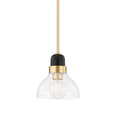 Mitzi Camile 1 - Light Pendant in  Aged Brass Clear Shade