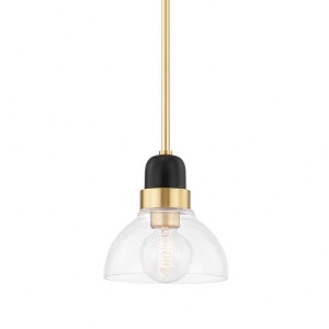 Mitzi Camile 1 - Light Pendant in  Aged Brass Clear Shade - 1 of 1