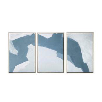 48" x 24" Abstract Painting Triptych Floating Wall Canvas - Gallery 57