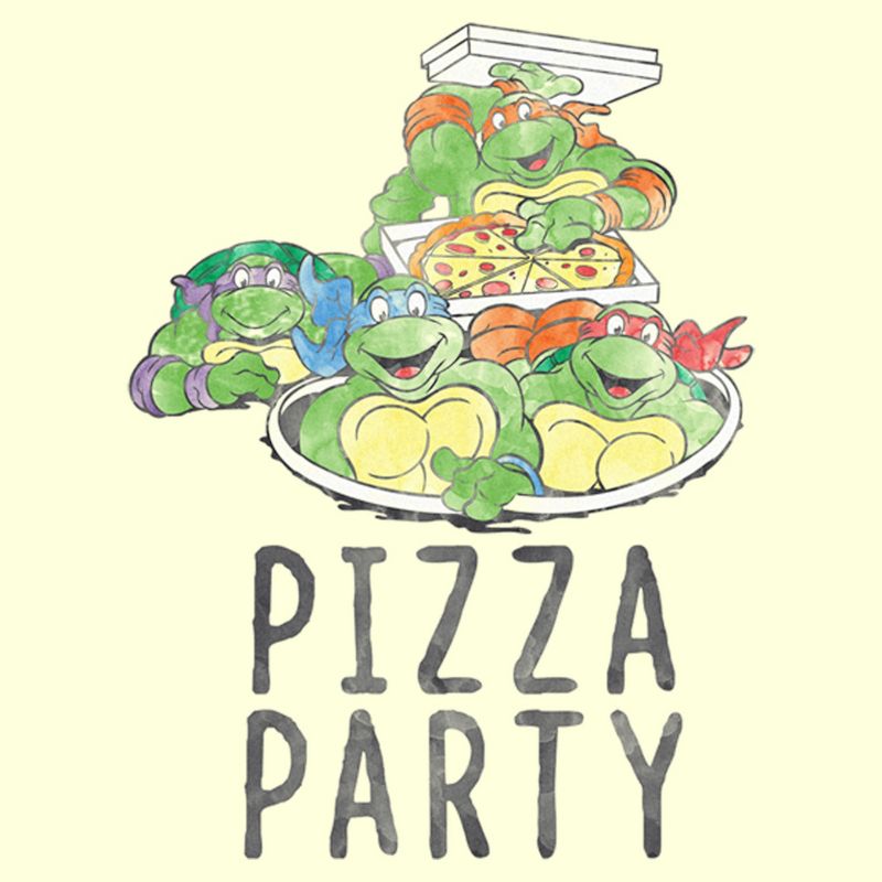 Men's Teenage Mutant Ninja Turtles Pizza Party Ninjas T-Shirt, 2 of 5