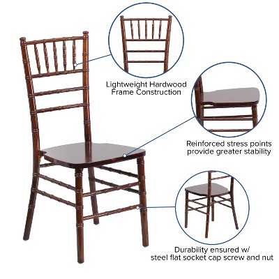 Fruitwood Lacquered Acacia Armless Chiavari Dining Chair