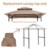 8x5Ft Grill Gazebo Replacement Canopy,Double Tiered BBQ Tent Roof Top Cover - 3 of 4