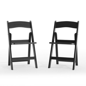 Flash Furniture 2 Pack HERCULES Series 800 lb. Capacity Resin Folding Chair with Slatted Seat - 1 of 4