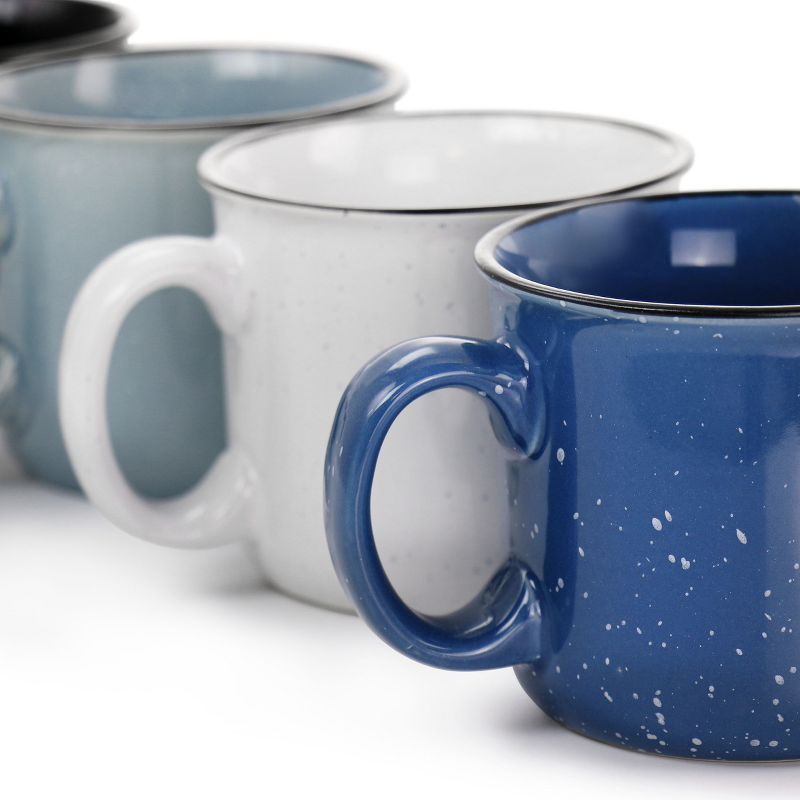 Mr. Coffee Mr. Colebrook Speckled Stoneware 18oz 4 Piece Mug Set in Assorted Colors, 4 of 7