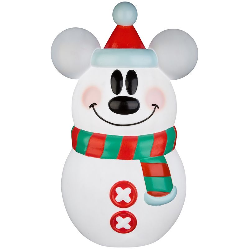 Disney Lighted Blow Mold Outdoor Decor Stylized Mickey Mouse Snowman 24" Disney, Multi, 1 of 5