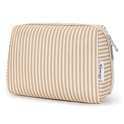 Narwey Striped Makeup Bag Travel Cosmetic Bag Organizer Toiletry Bag Make Up Bags