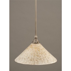 Toltec Lighting Any 1 - Light Pendant in  Brushed Nickel with 12" Gold Ice Shade - 1 of 1