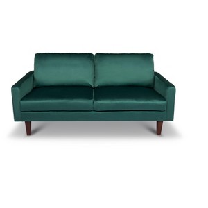 TiramisuBest Sleek Black Contemporary Loveseat, Modern Upholstered Sofa for Living Room or Bedroom - 1 of 4