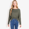 Anna-Kaci Women's Open Neck Waffle Knit Dolman Sleeve Side Slit Tunic Pullover for Casual Looks - 2 of 4