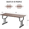 71 Inch Large Rectangular Dining Table for 4-6 People, Iron Wine Glass Legs, Elegant Contemporary Design, Dining Room Furniture for Apartments - 2 of 4