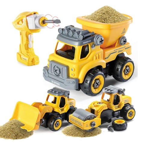 Top Race 3-in-1 Take Apart Truck with Electric Drill Remote Control  Construction Toys - Yellow