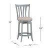 Hillsdale Furniture 25.75" Savana Swivel Counter Height Barstool Blue (Wirebrush)/Cream : Upholstered, Wood Legs, 250lb Capacity - 3 of 4